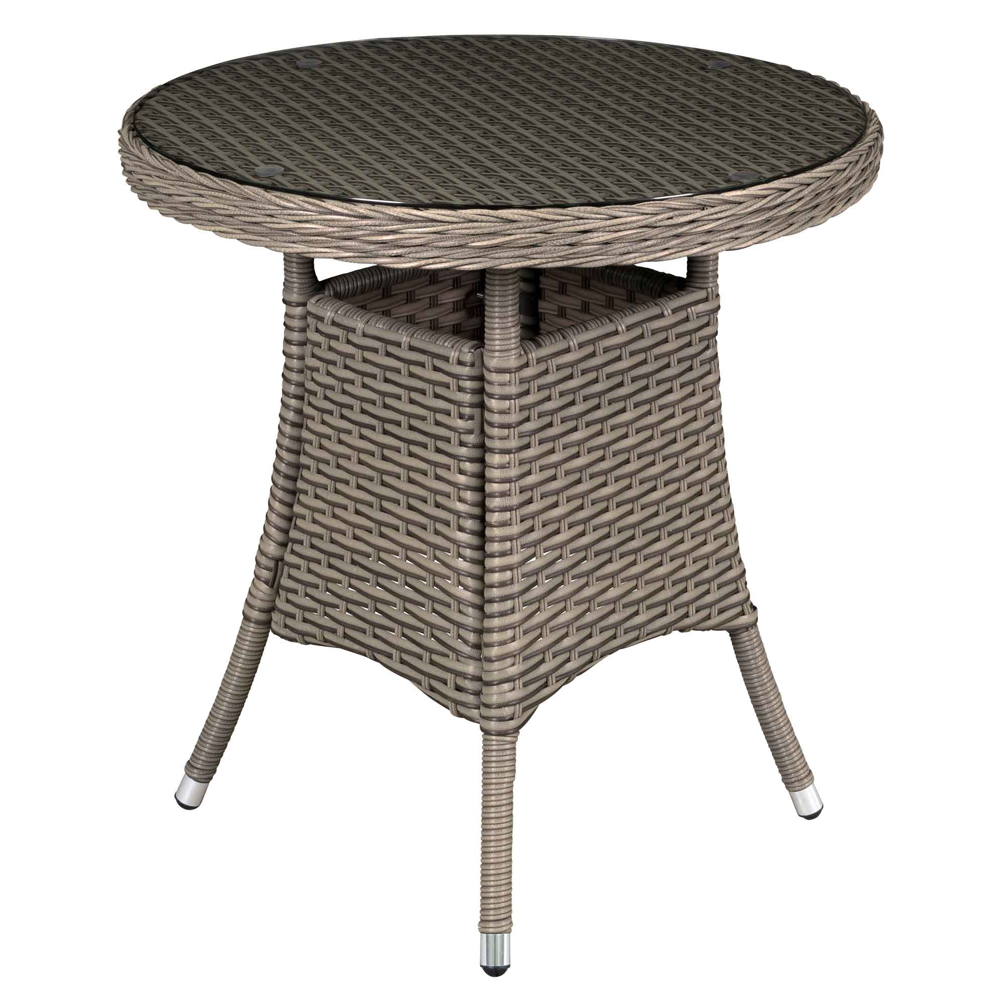 Glass Top Rattan Bistro Table