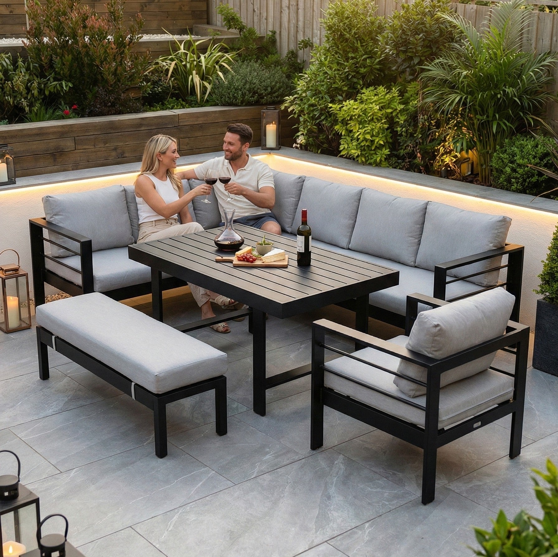 Aluminum Frame Corner Dining Set