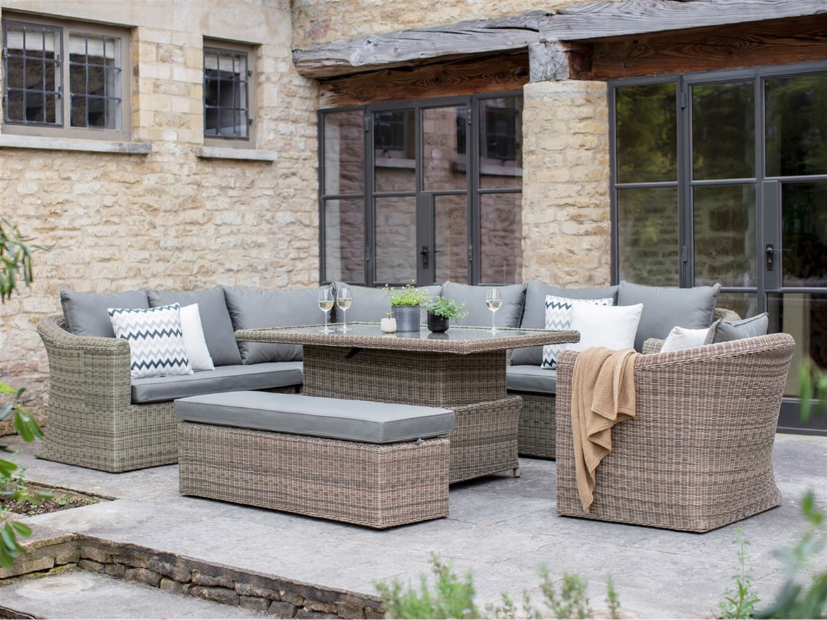 Luxury L Shaped Rattan Sofa Set