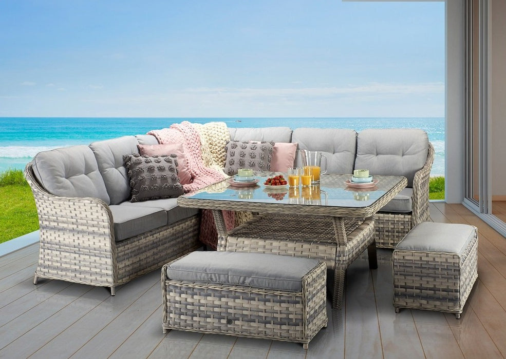 Luxury High Back Rattan Corner Sofa