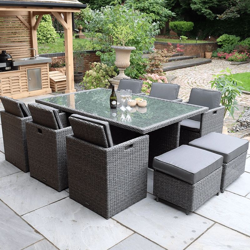 Premium 8 seater cube rattan patio set