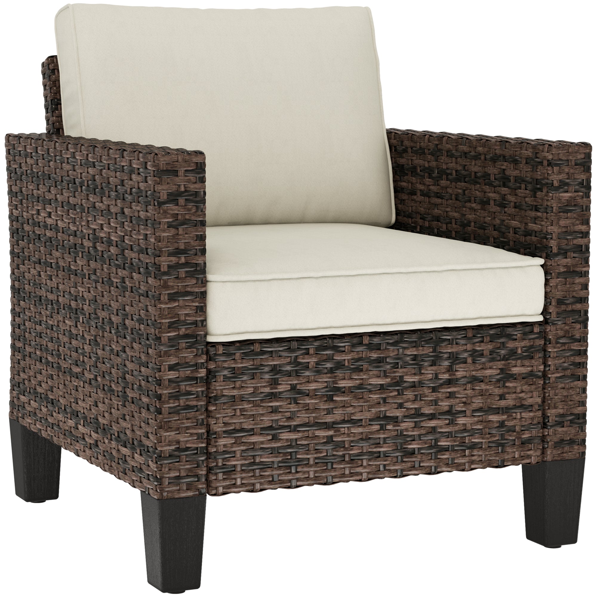 Classic Brown Rattan Armchair