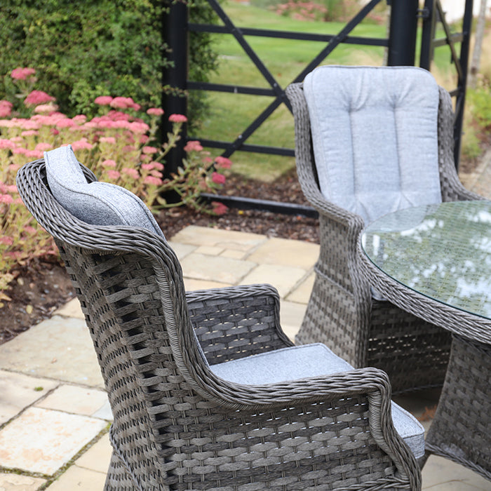 High Back Reclining Wicker Armchair