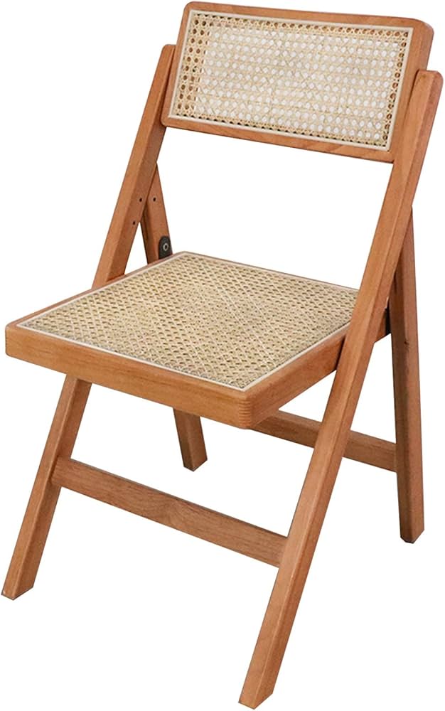 Natural rattan folding patio chair