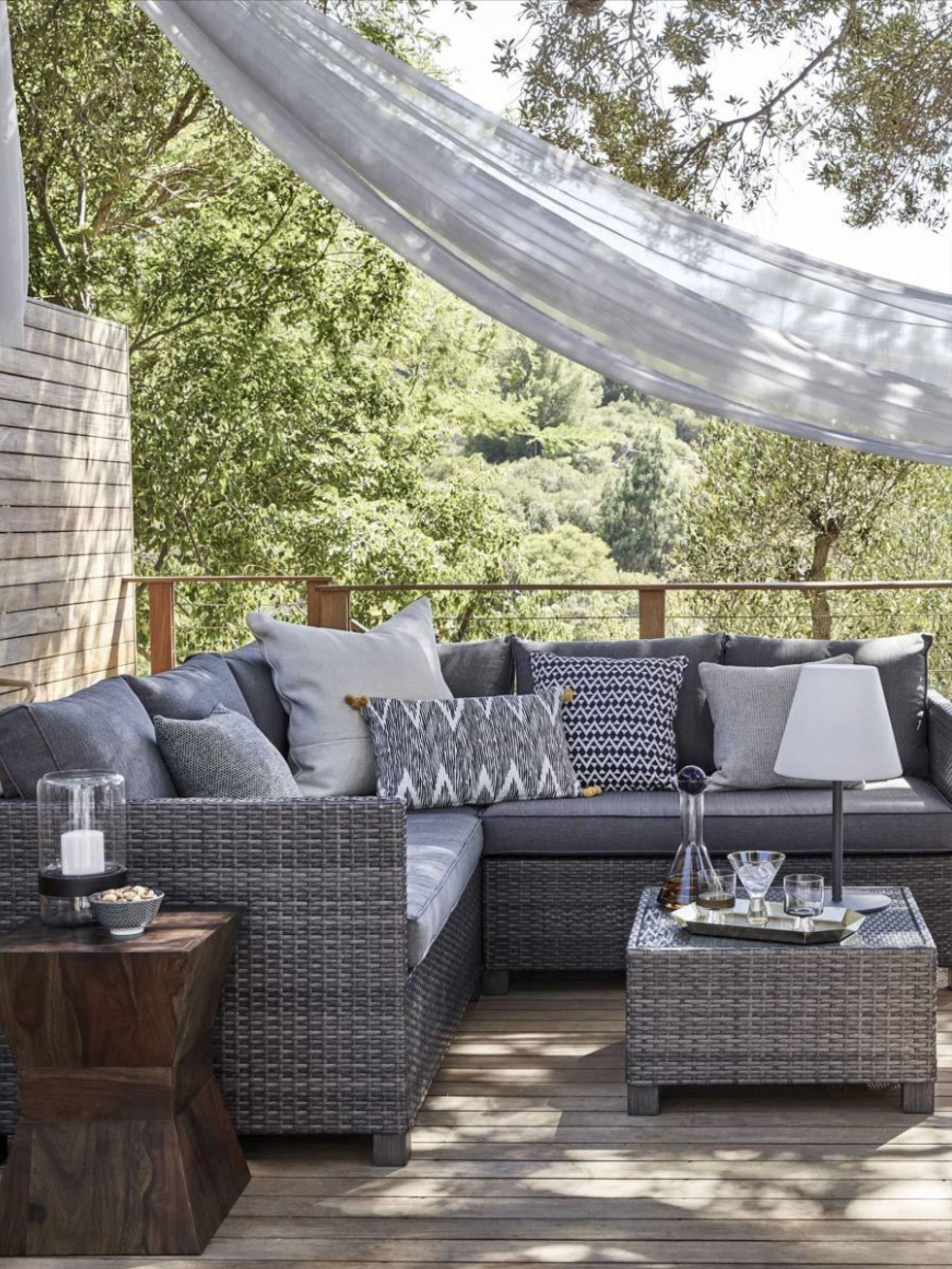 Compact Balcony Corner Sofa Set