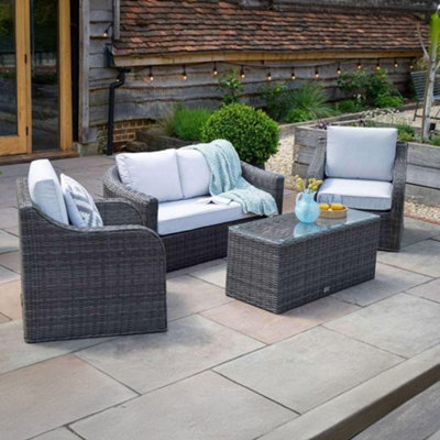 Classic 4 Seater Rattan Sofa Set with Coffee Table