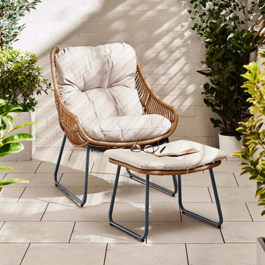 Classic Natural Rattan Patio Chair