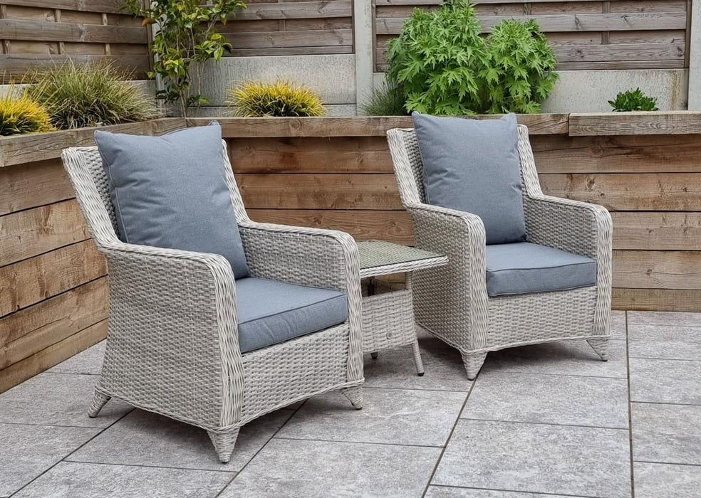 Grey Rattan Armchair with Cushions