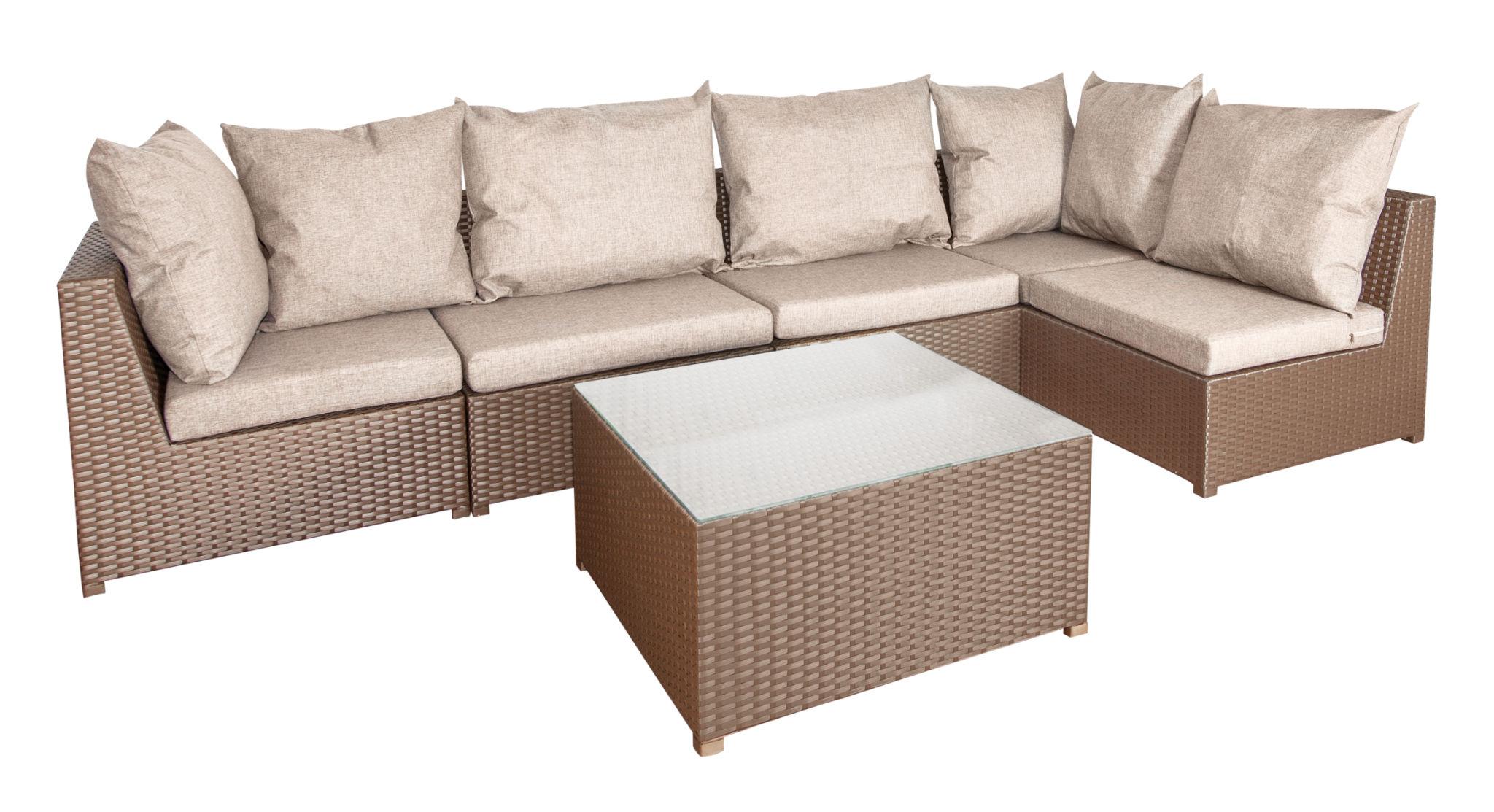 Compact Balcony Rattan Corner Set