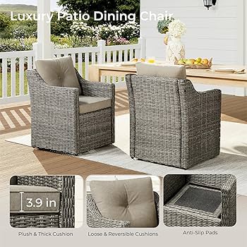 Luxury Cushioned Rattan Dining Chair