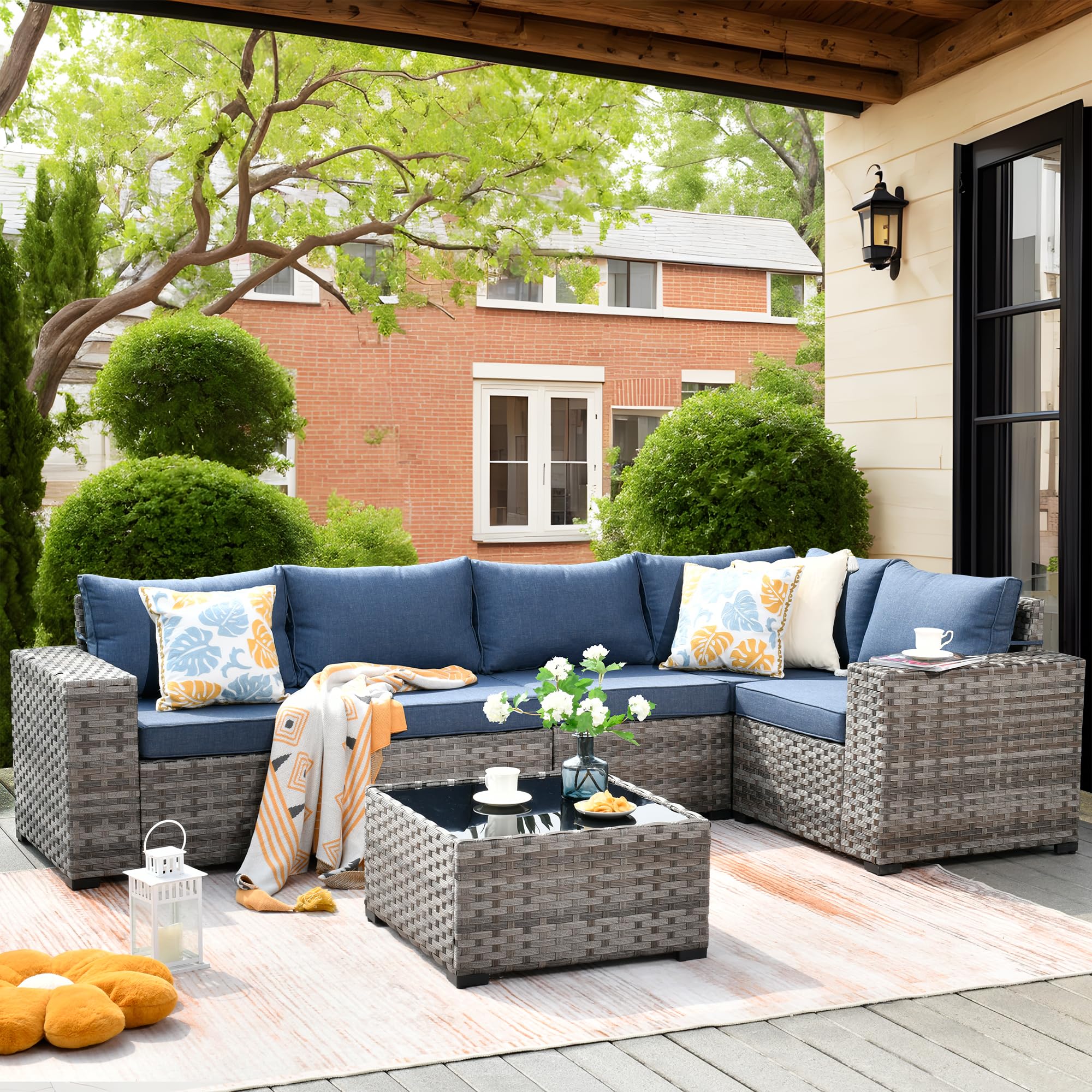 Modular Patio Wicker Sectional Set