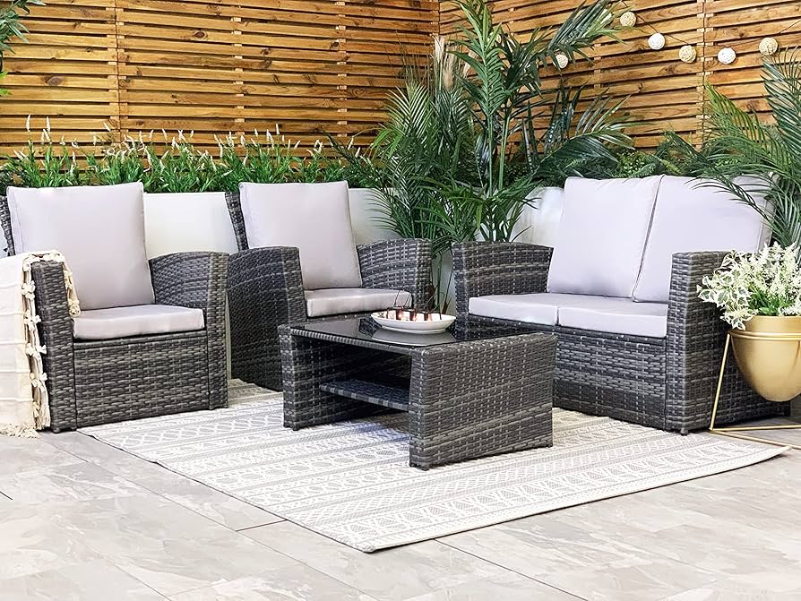 4 Seater Garden Lounge Set with Coffee Table