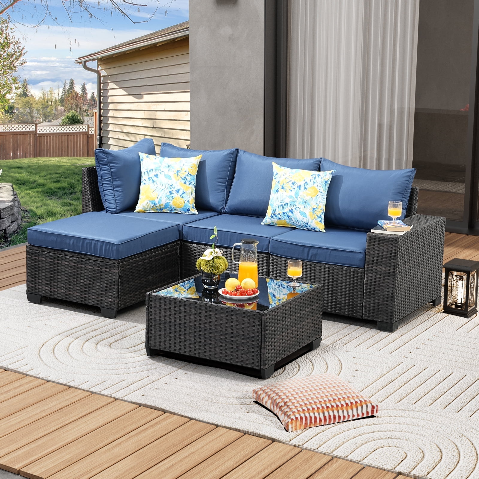 Compact Balcony Rattan Bistro Set