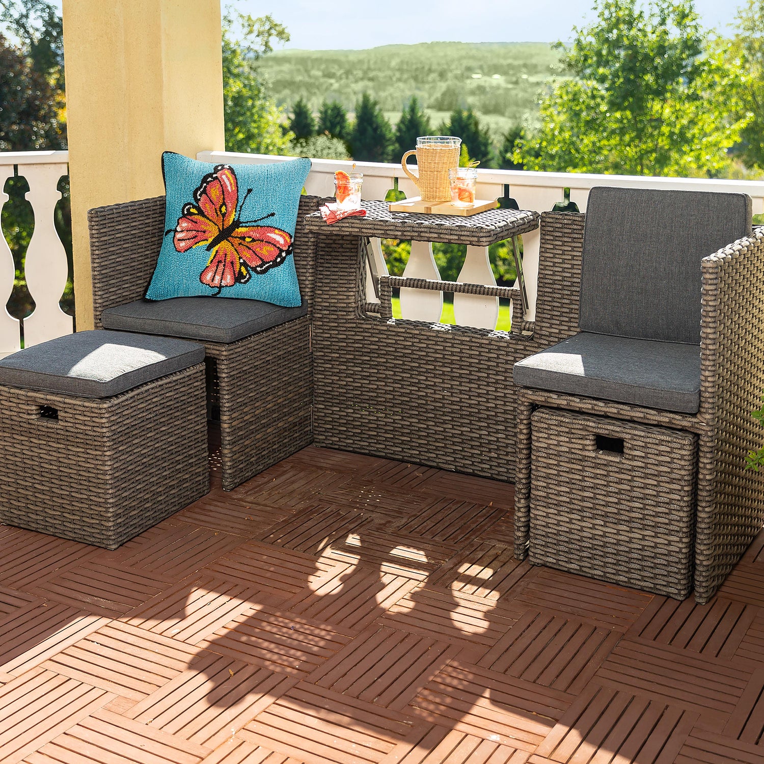 Compact Balcony Garden Sofa Set