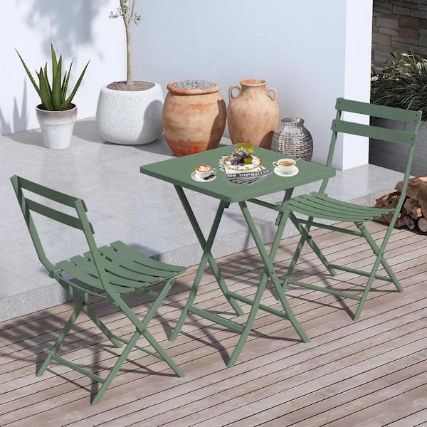 Foldable Rattan Bistro Set for Compact Spaces