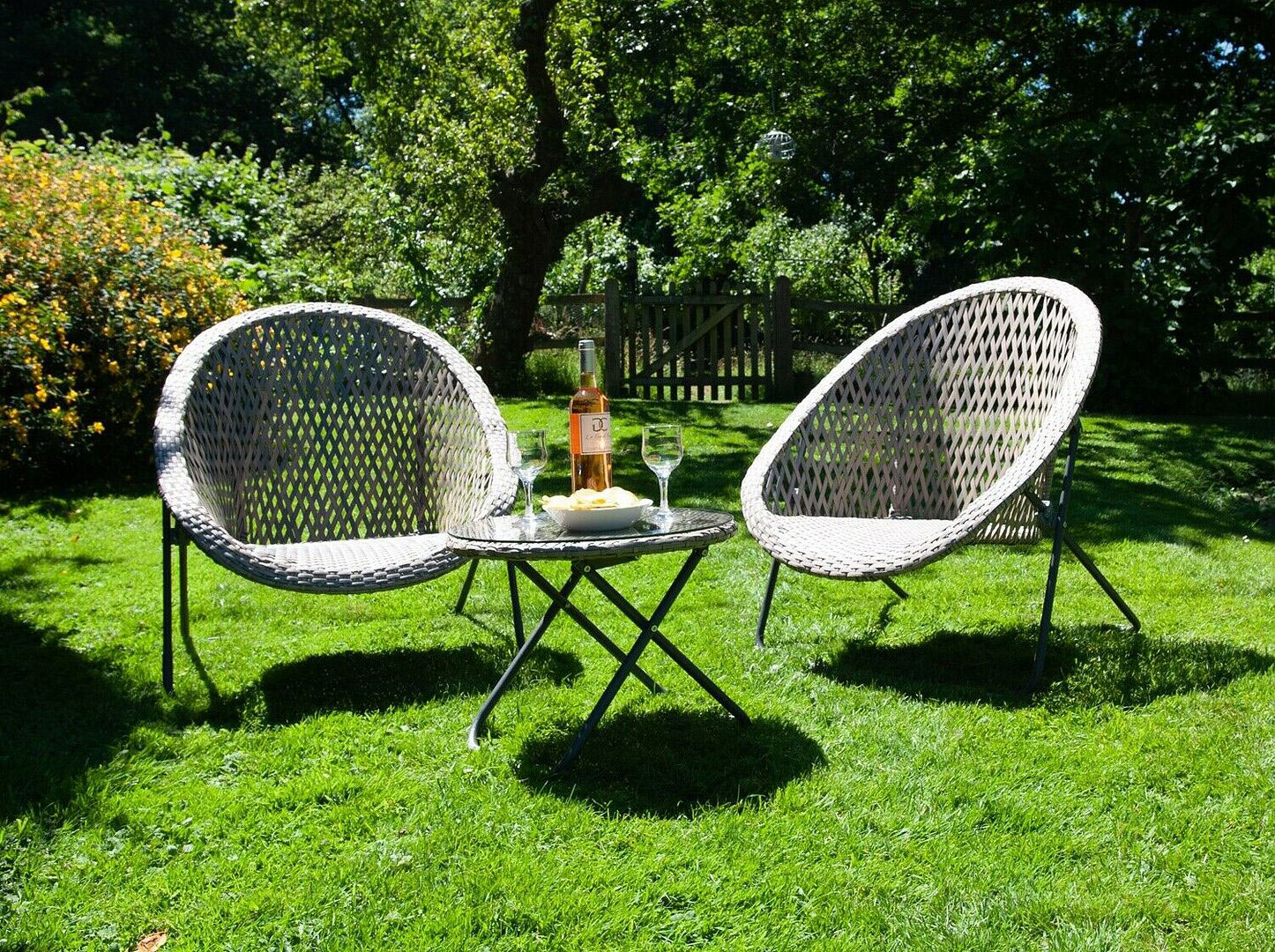 Folding Rattan Patio Set