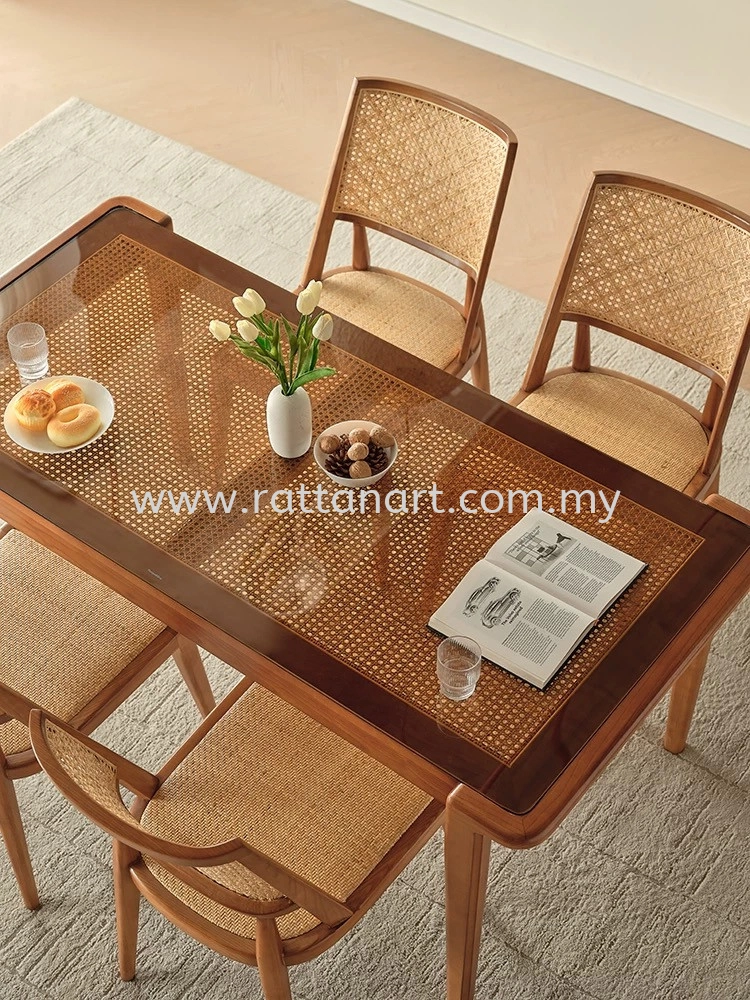 Glass Top Rattan Dining Collection