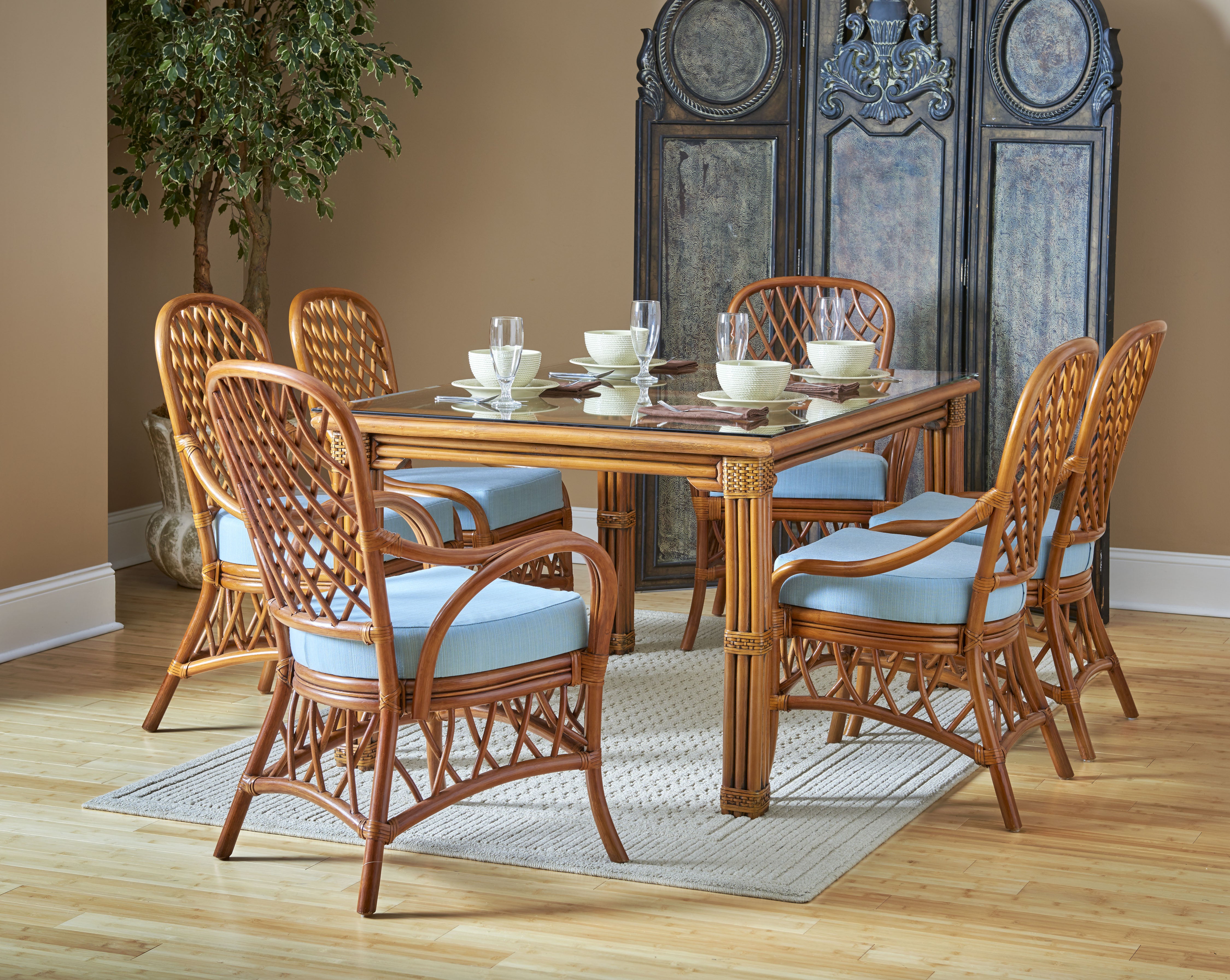 Outdoor Inspired Indoor Rattan Dining Table