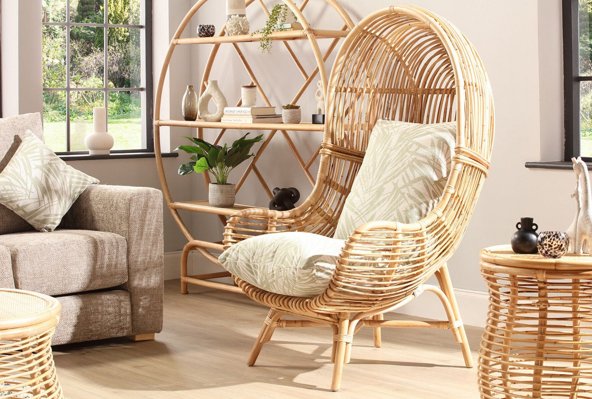Indoor Boho Style Rattan Egg Chair