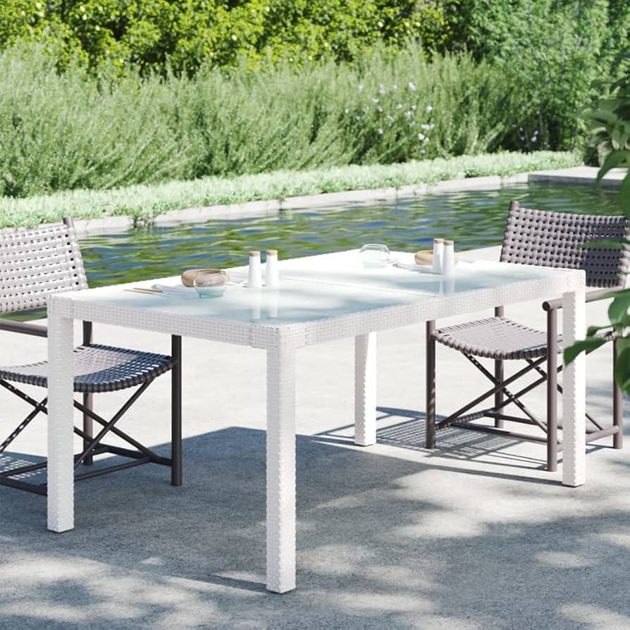 Classic Rectangular Rattan Dining Table