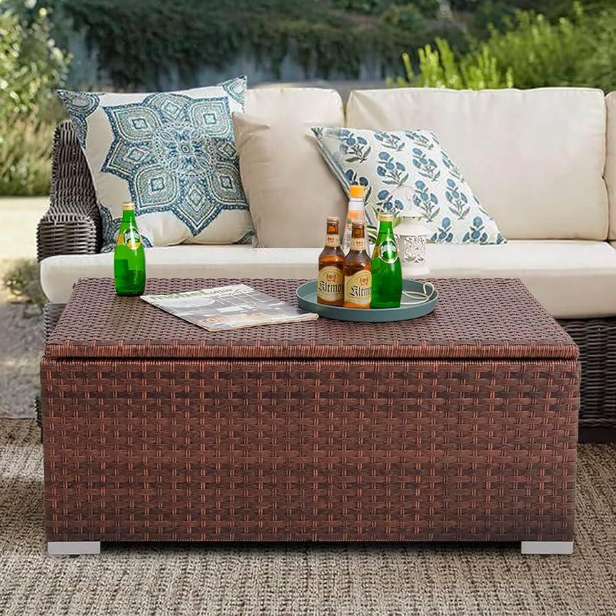 Rattan Coffee Table with Storage