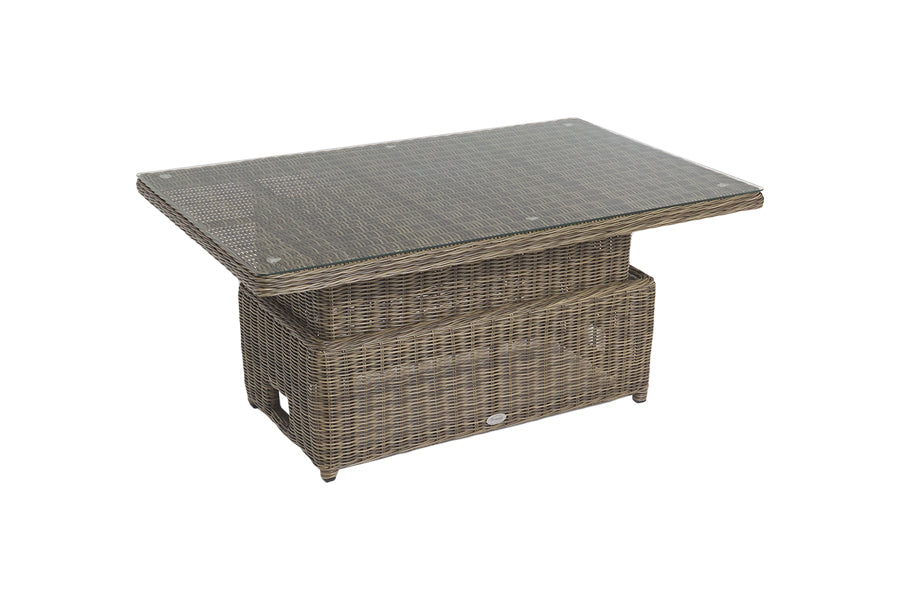 Adjustable Height Rattan Table