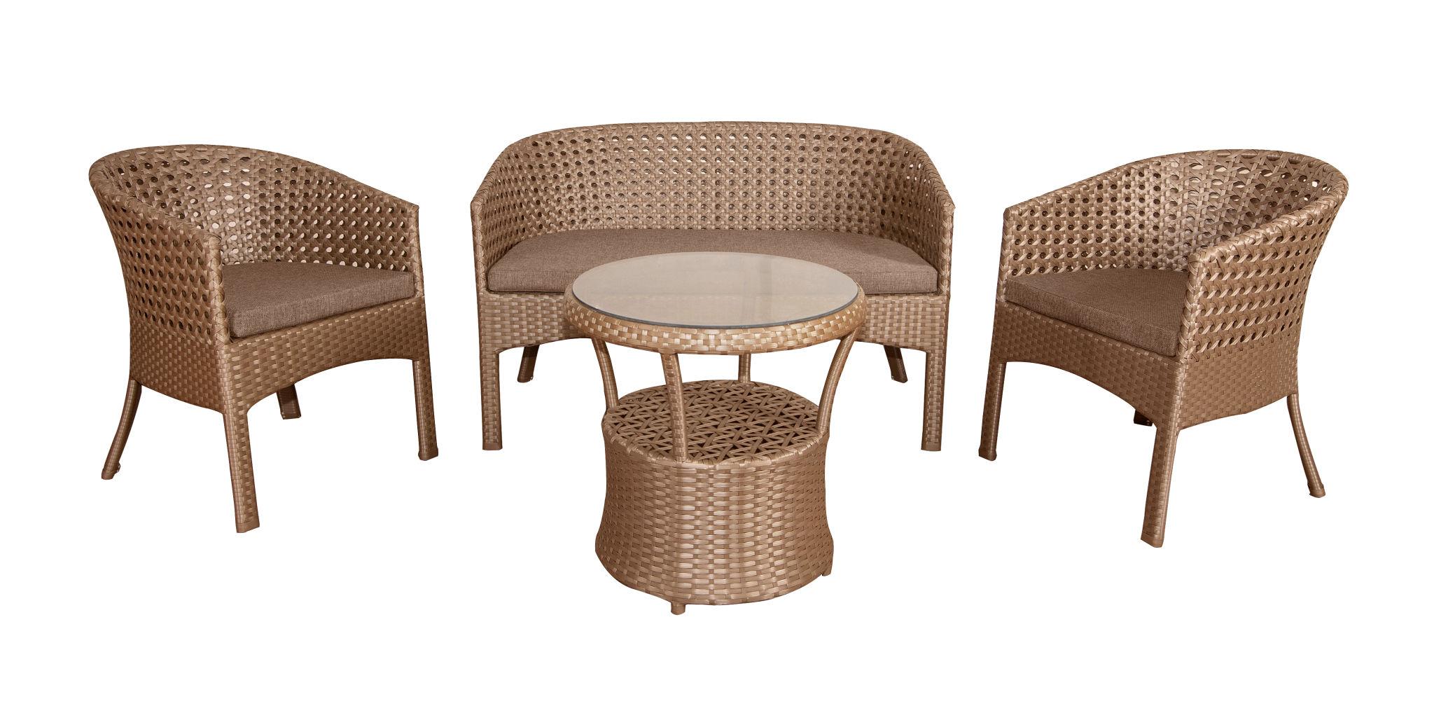 Compact Balcony Rattan Settee