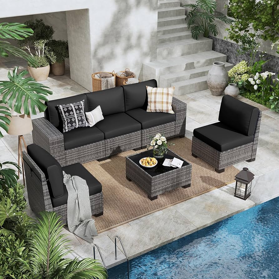 Rattan Patio Sofa Set