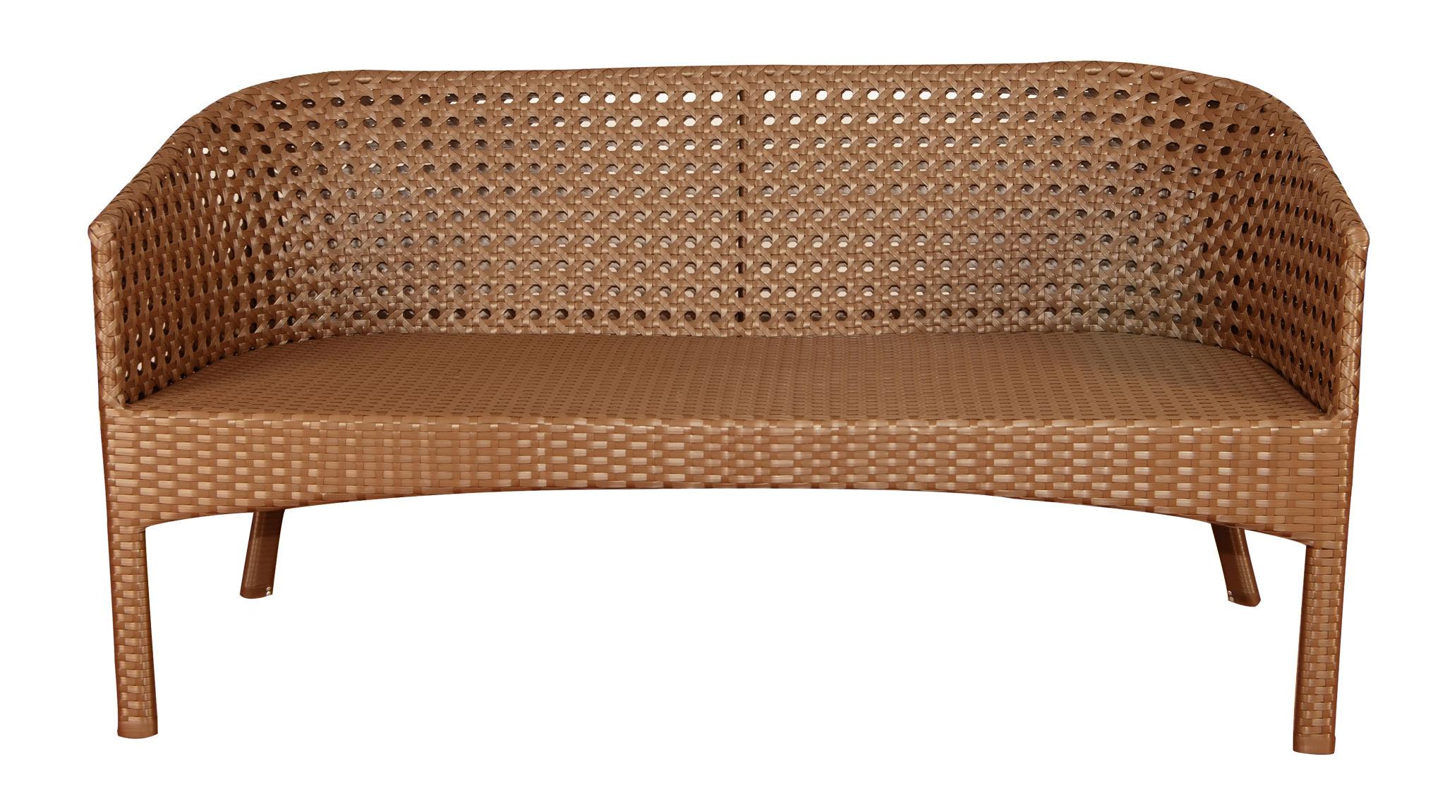 Classic Natural Rattan Garden Settee