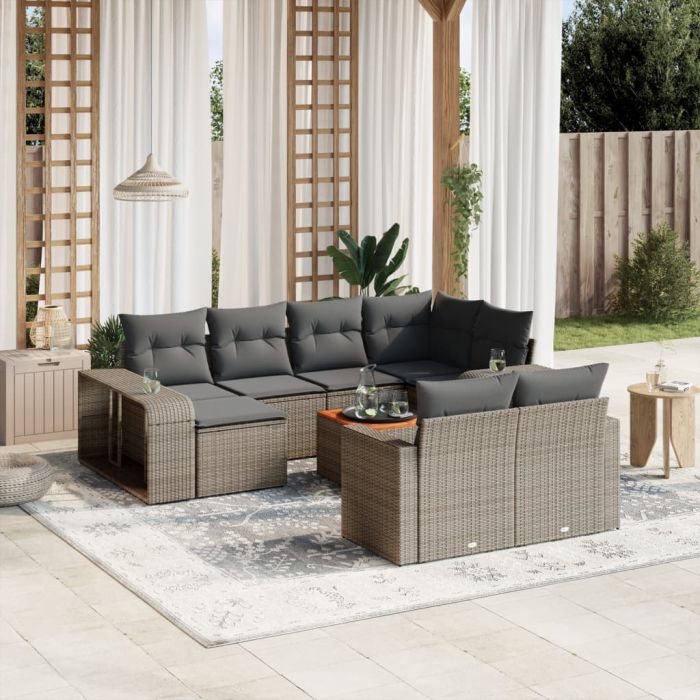 Modern Grey Polyrattan Patio Sofa