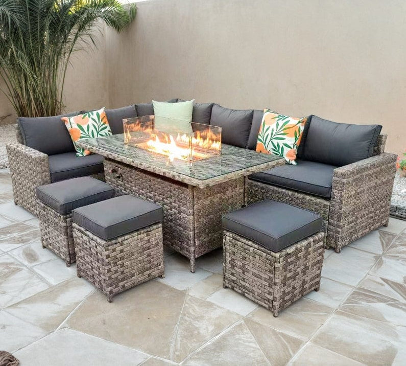 Rattan Sofa Set with Dining Table