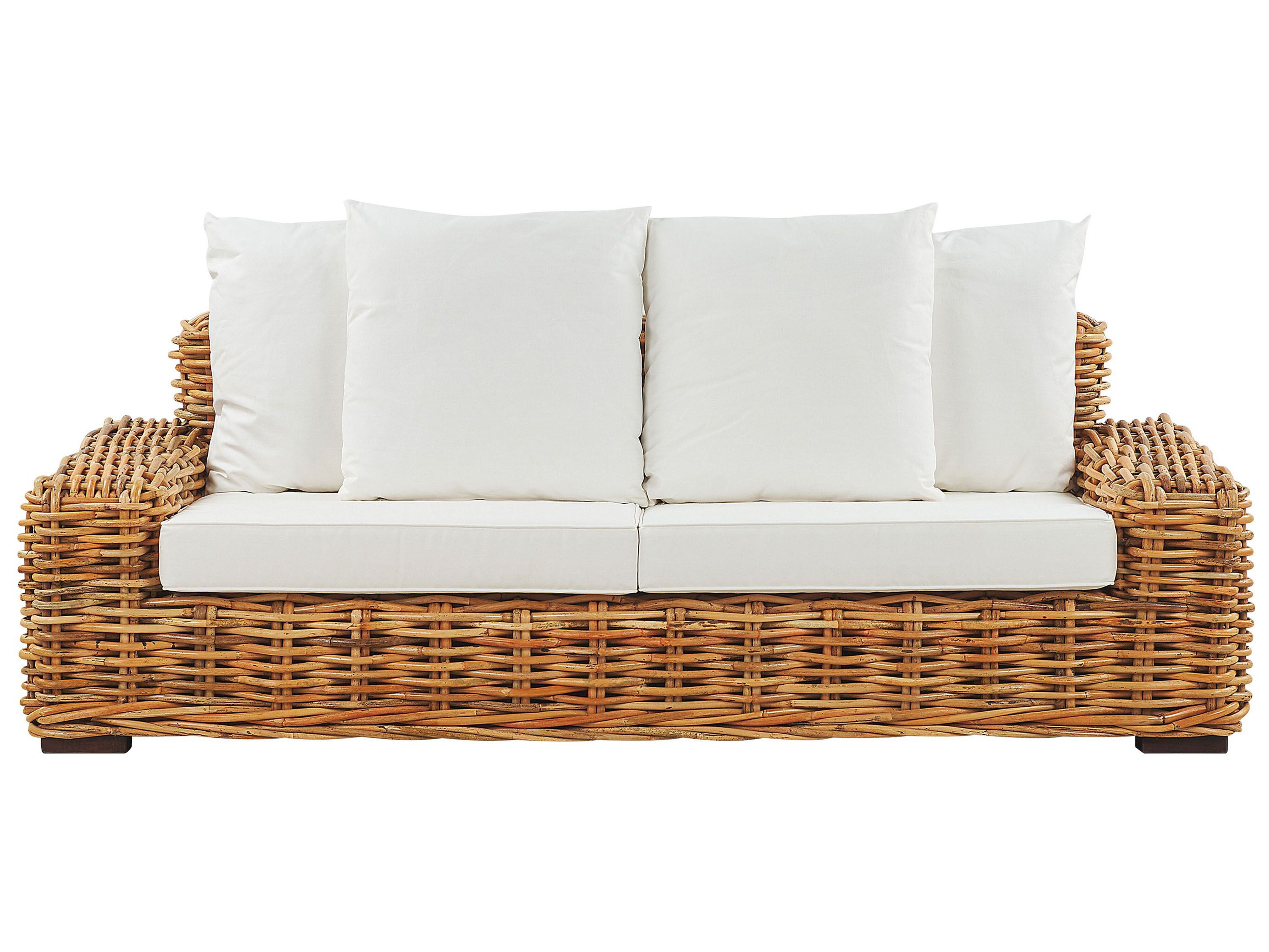 Classic 3-Seater Natural Rattan Sofa