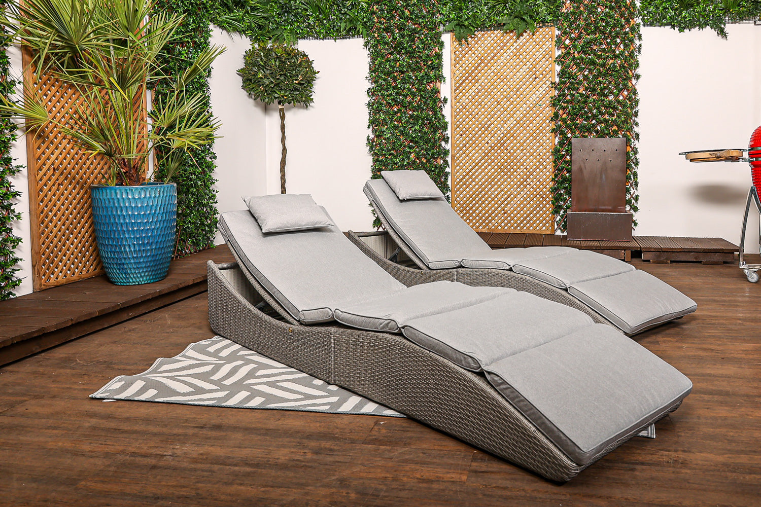 Folding Rattan Sun Lounger