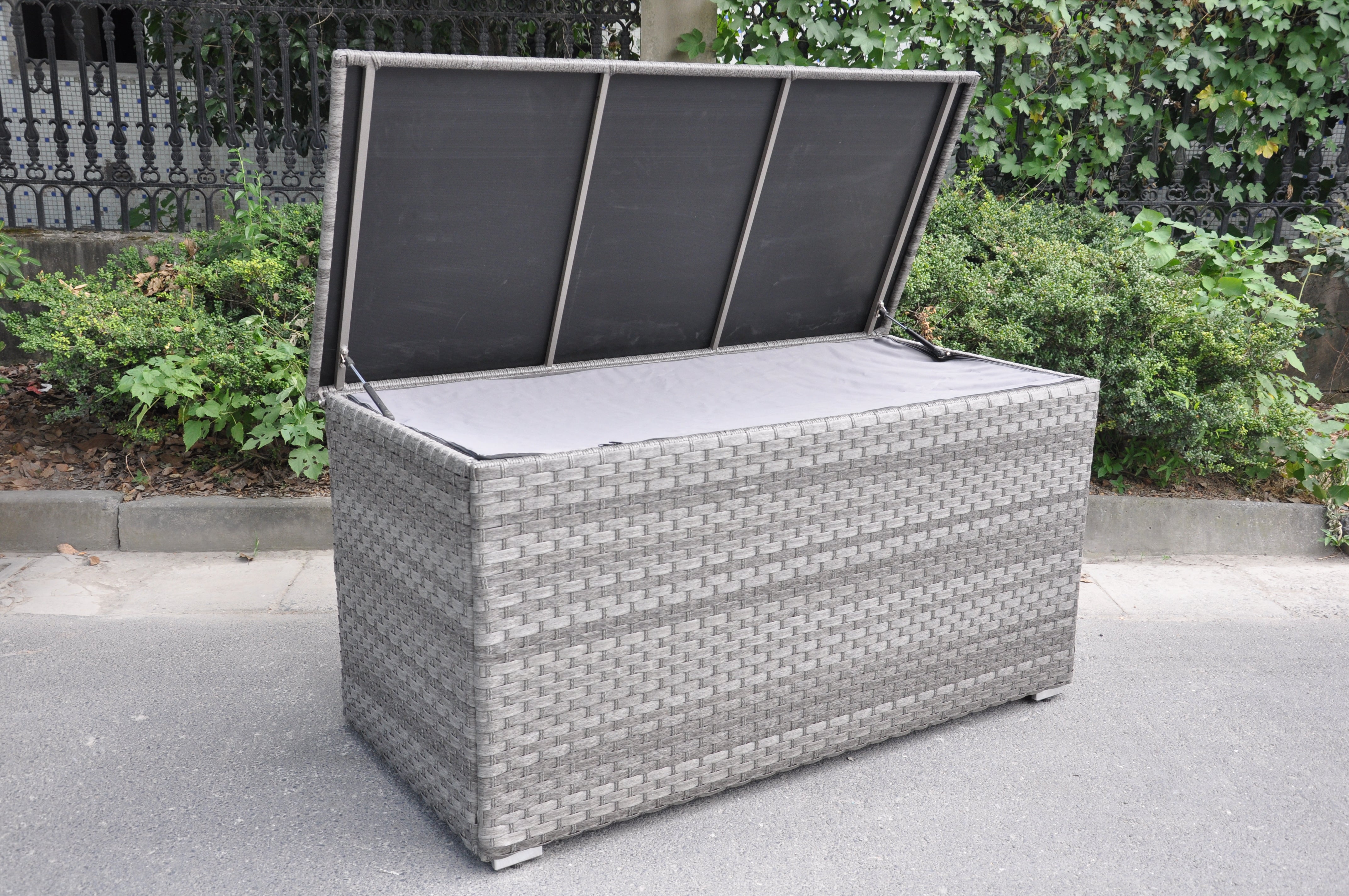 Grey Rattan Storage Box