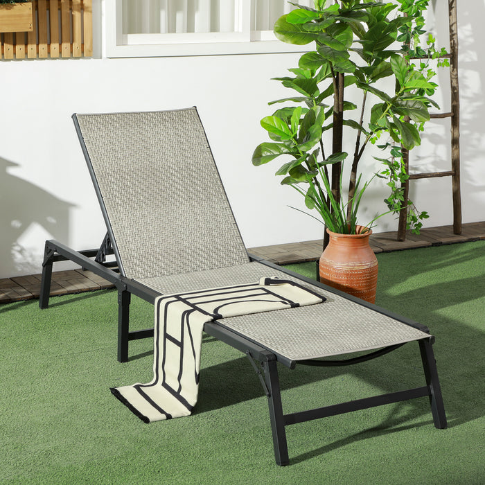 Folding Rattan Sun Lounger for Compact Spaces