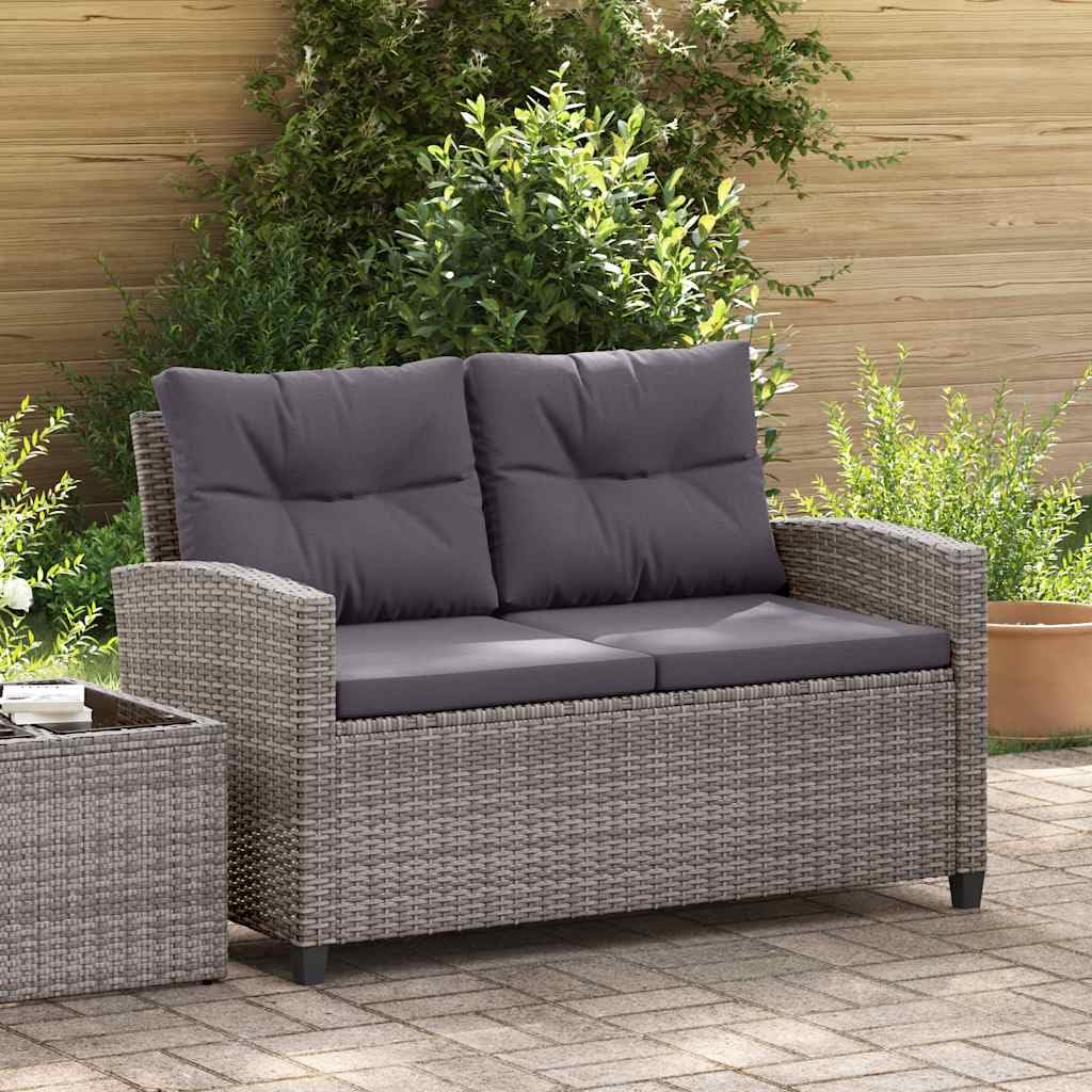 Modern Grey Polyrattan Patio Sofa