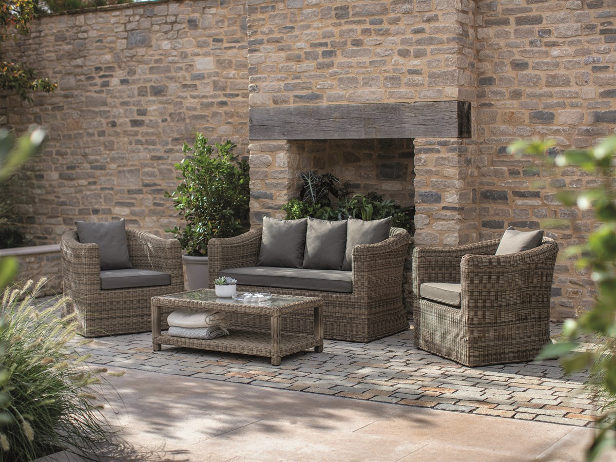 Rattan Sofa Set with Matching Table
