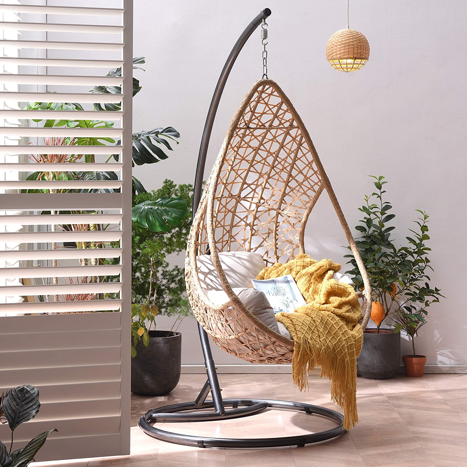 Wicker Hanging Egg Chair for a Statement Look