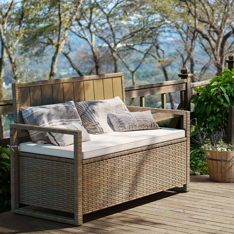 Wicker Storage Bench
