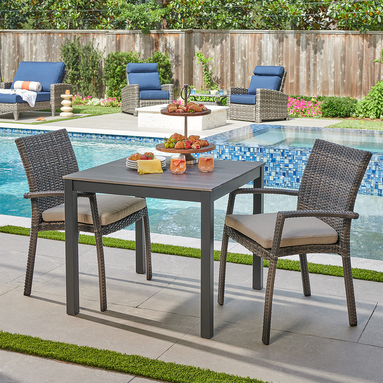 Square Wicker Bistro Table for Compact Spaces