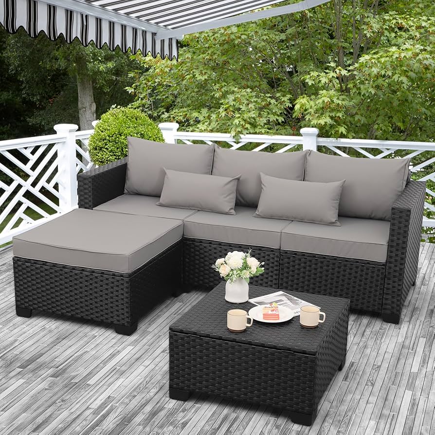 Wicker Patio Sofa Set