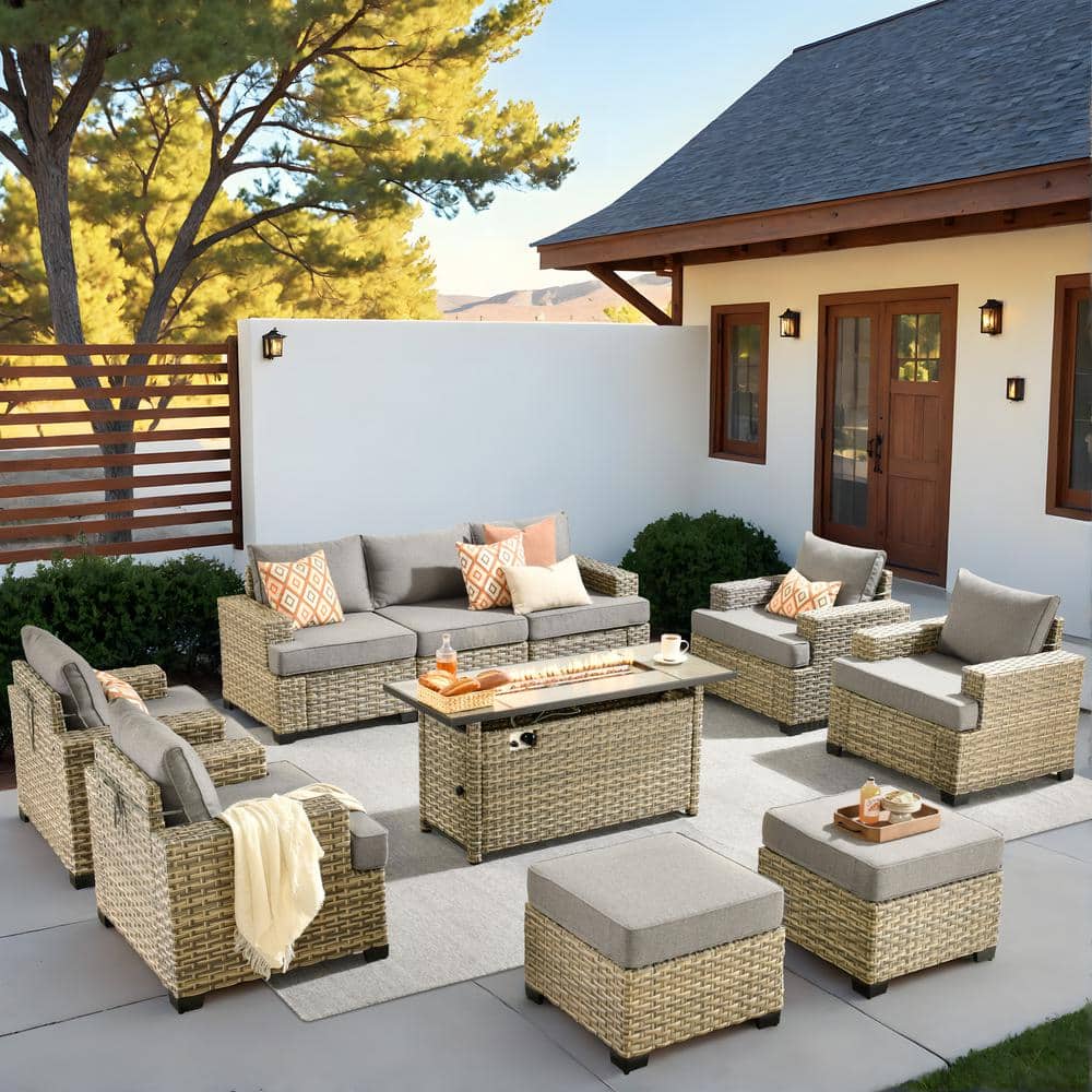 Wicker Sofa Set for Spacious Porches